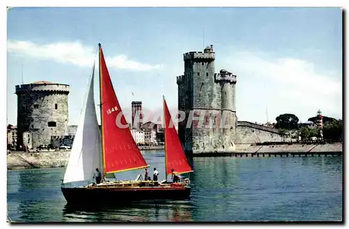 La Rochelle Moderne Karte Yachst sortant du port