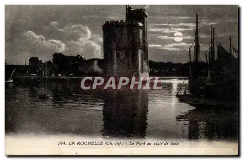 La Rochelle Ansichtskarte AK Le port au clair de lune