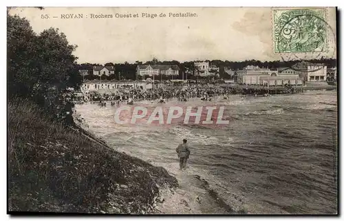 Royan Cartes postales Rochers Ouest et plage de Pontaillac