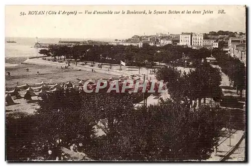 Royan Ansichtskarte AK Vue d&#39ensemble sur le boulevard le square Botton et les deux jetees