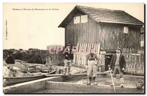 Cartes postales Pecheurs d&#39huitres de Marennes sur les Claires (metiers TOP Oleron)