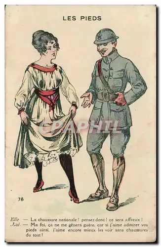 Cartes postales Militaria Les pieds Costume