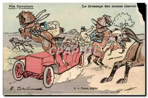 Ansichtskarte AK Militaria Nos cavaliers Le dressage des jeunes chevaux (cheval)