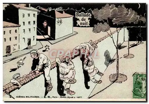 Cartes postales Militaria Ballade de nuit