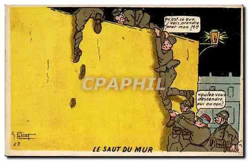 Cartes postales Militaria Le saut du mur