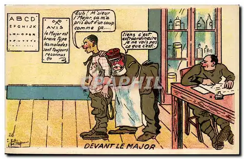 Cartes postales Militaria Devant le major (docteur)