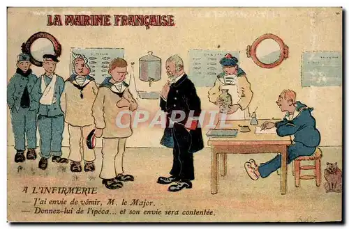 Cartes postales Militaria La Marine Francaise A l&#39infirmerie