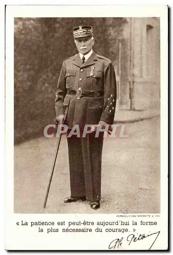 Cartes postales Militaira Marechal Petain La patience est peut etre aujourd&#39hui la forme la plus necessaire d