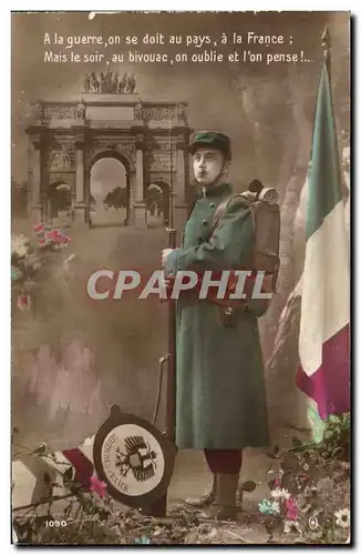 Cartes postales Militaria A la guerre on se doit a son pays