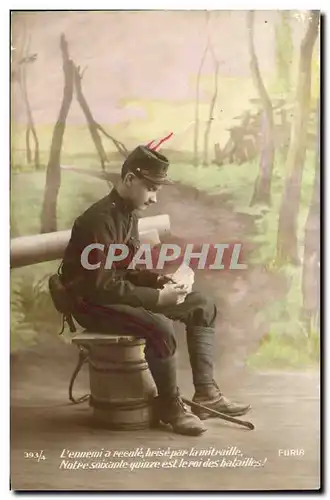 Cartes postales Militaria Soldat L&#39ennemi a recule