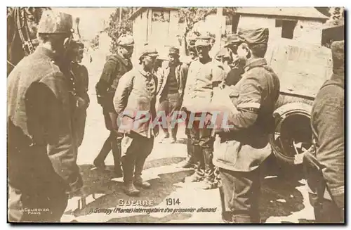 Cartes postales Militaria A Somepy interrogatoire d'un prisonnier allemand