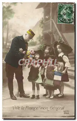 Cartes postales Militaria Vive la France mon general (Alsace Lorraine)