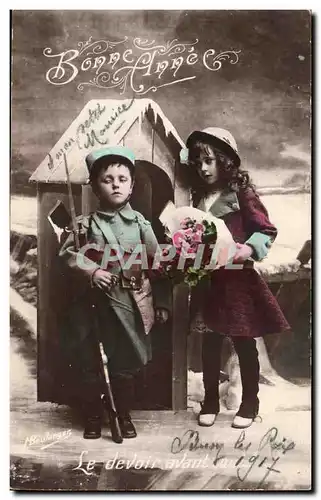 Cartes postales Militaria Bonne annee (enfants)