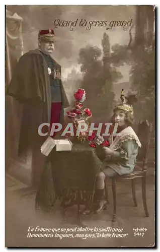 Cartes postales Militaria Quand tu seras grand (enfant)