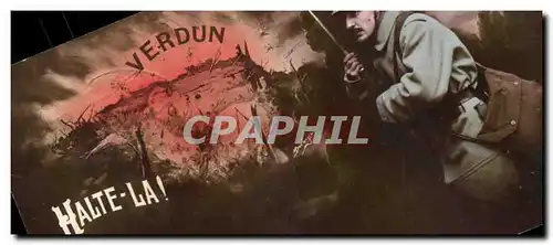 Cartes postales Militaria Halte La Verdun