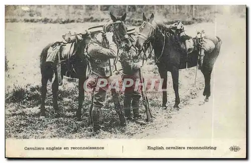 Cartes postales Militaria Cavaliers anglais en reconnaissance (chevaux cheval horse)