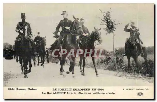 Ansichtskarte AK Militaria Le roi Albert a la tete de sa vaillante armee