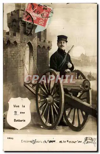 Ansichtskarte AK Militaria Soldat Vive la 8eme batterie (canon)