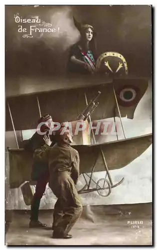 Ansichtskarte AK Militaria oiseau de France (avion)