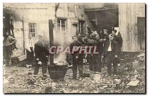 Cartes postales Militaria La popote aux manoeuvres