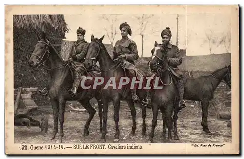 Cartes postales Militaria Sur le front Cavaliers indiens