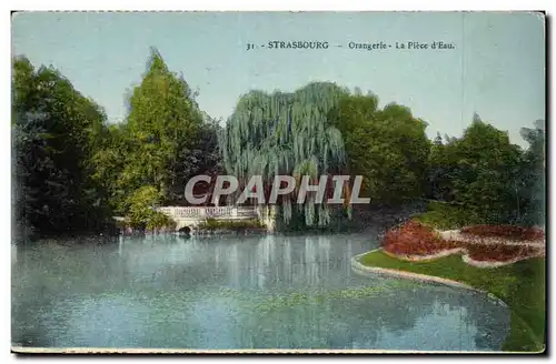 Strasbourg Cartes postales orangerie La piece d'eau