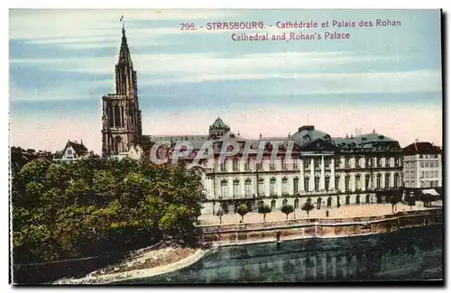 Ansichtskarte AK Strasbourg CAthedrale et palais des Rohan