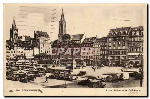 Strasbourg Cartes postales Place Klerber et la cathedrale