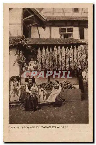 Cartes postales Sechage du tabac en Alsace (metiers)