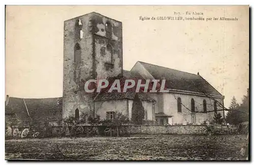 Eglise de Gildwiller Ansichtskarte AK Bombardee par les allemands