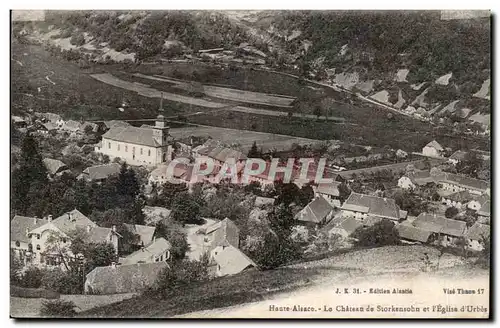 Cartes postales Le chateau de Storkensohn et l'eglise d'Urbes