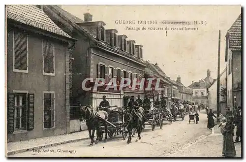 Giromagny Cartes postales PAssage de voitures de ravitaillement (militaria)