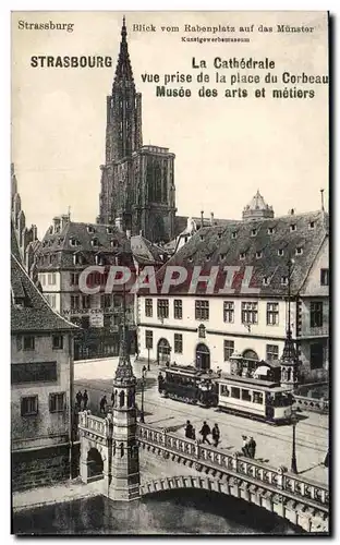 Stasbourg - Strassburg - La cathedrale - Vue prise de la place du Corbeau - Ansichtskarte AK