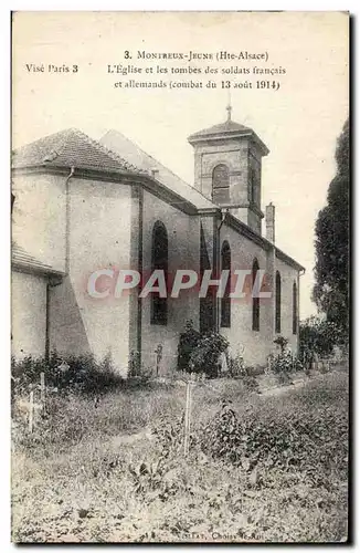 Montreux Jeane - L&#39Eglise et les Tombes des soldats francais et allemand 13 aout 1914 - Cartes postales