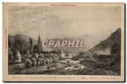 Thann - Vue de la Vallee - A droite le Chateau Cartes postales