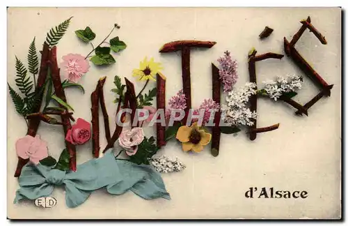 Amities d&#39Alsace - Souvenir - fleur Cartes postales