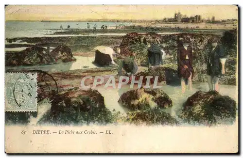 Dieppe - Le Peche aux Crabes - Crab fishing Ansichtskarte AK
