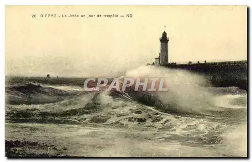 Dieppe - La Jetee un jour de tempete - Ansichtskarte AK