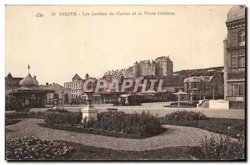 Dieppe - Les Jardins du Casino et le Vieux Chateau - Cartes postales