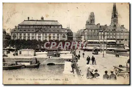 Rouen - Le Pont Boieldieu et le Theatre - Ansichtskarte AK