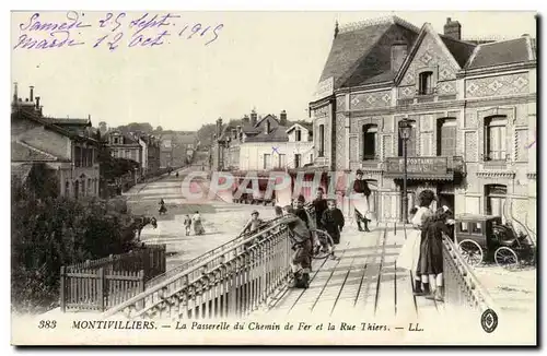 Montivilliers - La Passerelle du Chemin de Fer et la Rue Thiers Ansichtskarte AK