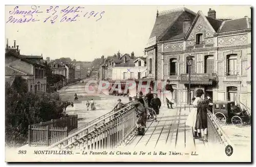 Montivilliers - La Passerelle du Chemin de Fer et la Rue Thiers Cartes postales