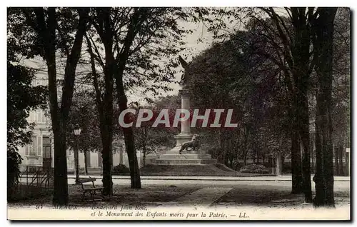 Meaux - Boulevard Jean Rose et le Monument des Enfants morts pour la Patrie Cartes postales Lion