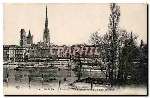 Rouen - Pointe de l&#39Ile Encroix et vue du Quai de Paris - Cartes postales