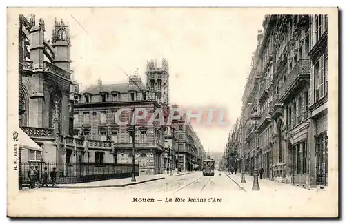 Rouen - La Rue Jeanne d&#39Arc - tramway - Ansichtskarte AK