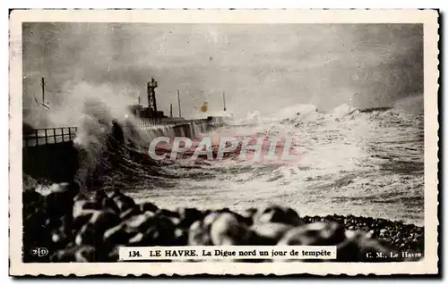 Le Havre - La Digue Nord un jour de tempete - Ansichtskarte AK