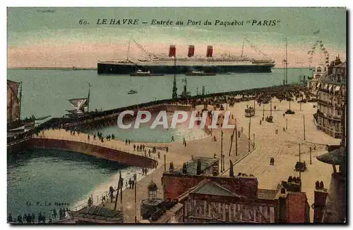 Le Havre - Entree au Port du Paquebot Paris - Steamer - Ansichtskarte AK