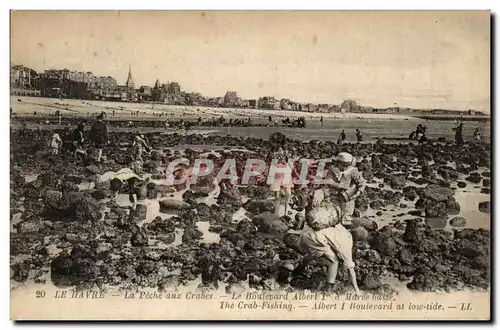 Le Havre - La Peche aux Crabes - Le Boulevard Albert I a maree basse - Ansichtskarte AK