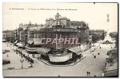 Bordeaux - Le Cours du XXX Juilet et la Colonne des Girondins Cartes postales