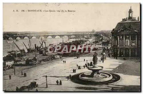 Bordeaux - Les Quais vus de la Bourse Ansichtskarte AK